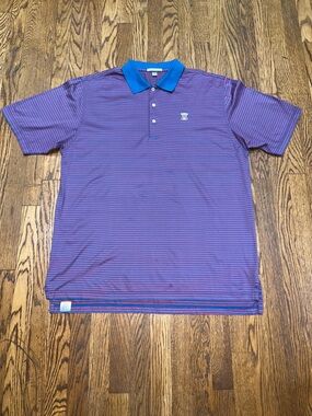 Peter Millar Purple Polo with Blue Collar